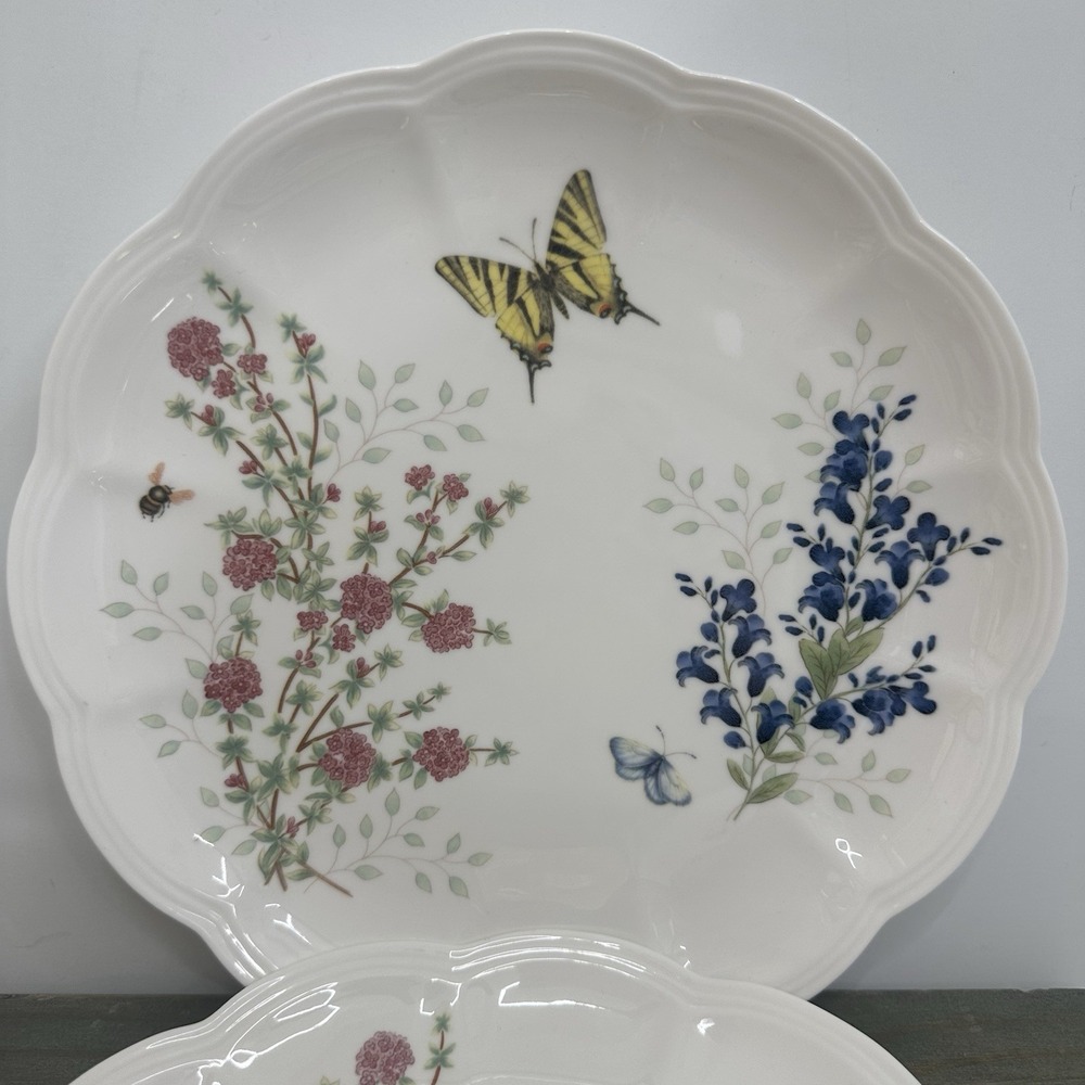 Set Of 2 LENOX Butterfly Meadow Herbs Dinner Plate 10.75" Matching Set Yellow - Picture 3 of 8